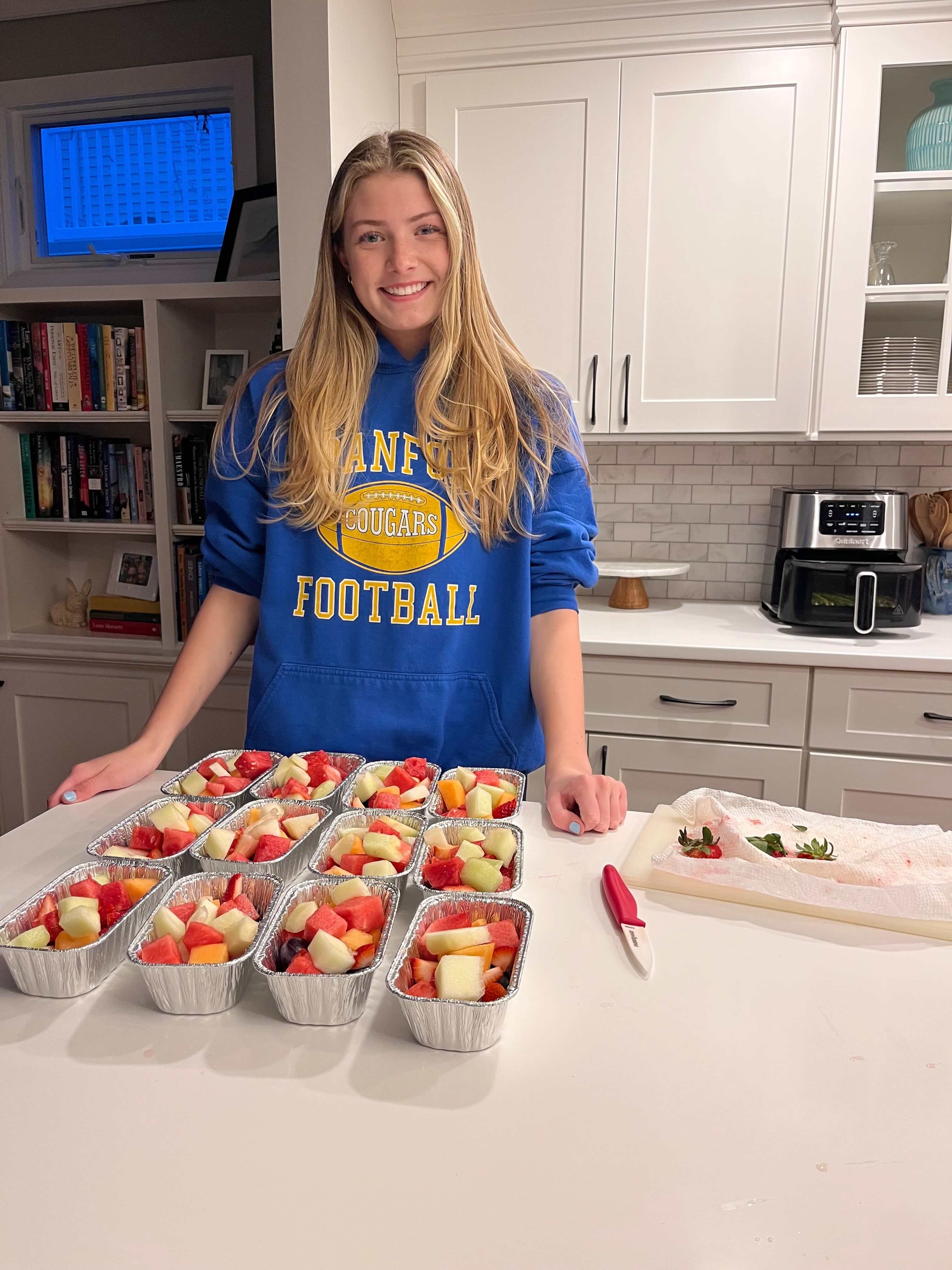 Girl preparing for a food drive. Girl preparing for a food drive.